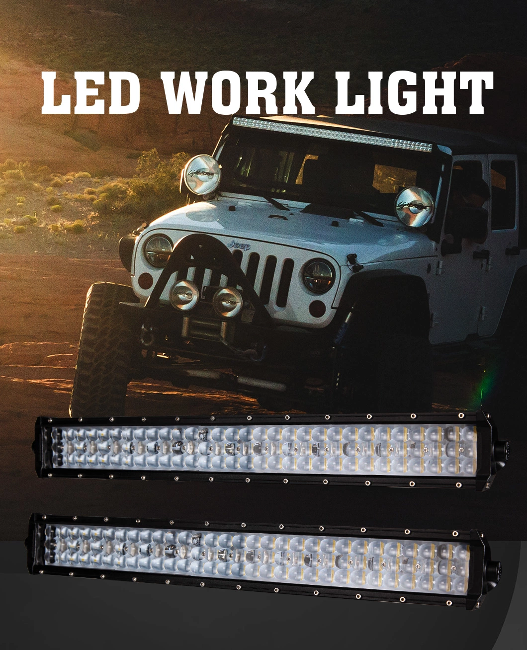 IP67 Waterproof off-Road Light Bar 120W 12V 24V Car Flood Light LED Spotlight Work Light