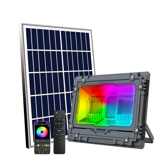 Controle de aplicativo inteligente rgb mudança de cor luz exterior holofotes ao ar livre do anoitecer ao amanhecer segurança de energia solar led luz de inundação solar